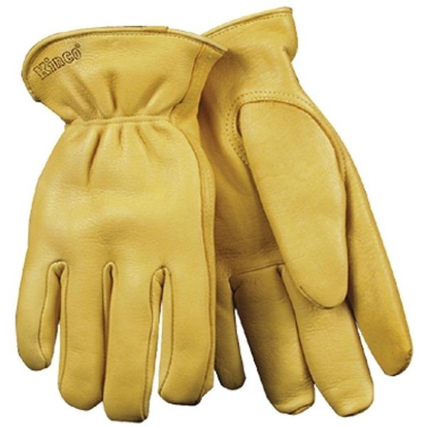 Heatkeep Driver Gloves, Men's, M, 10 in L, Keystone Thumb, EasyOn Cuff, Deerskin Leather, Yellow 90HK-M